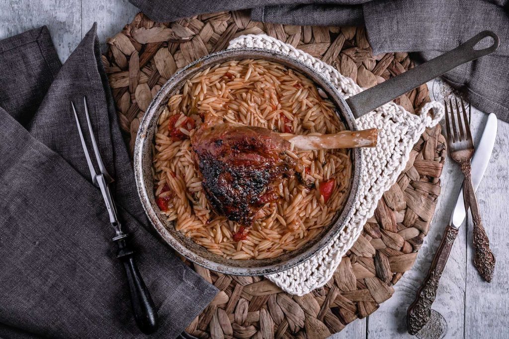 Baked Lamb Shanks With Orzo Pasta