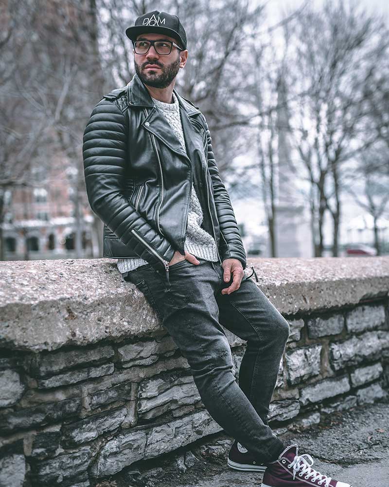 Leather jacket 2024 mens fashion