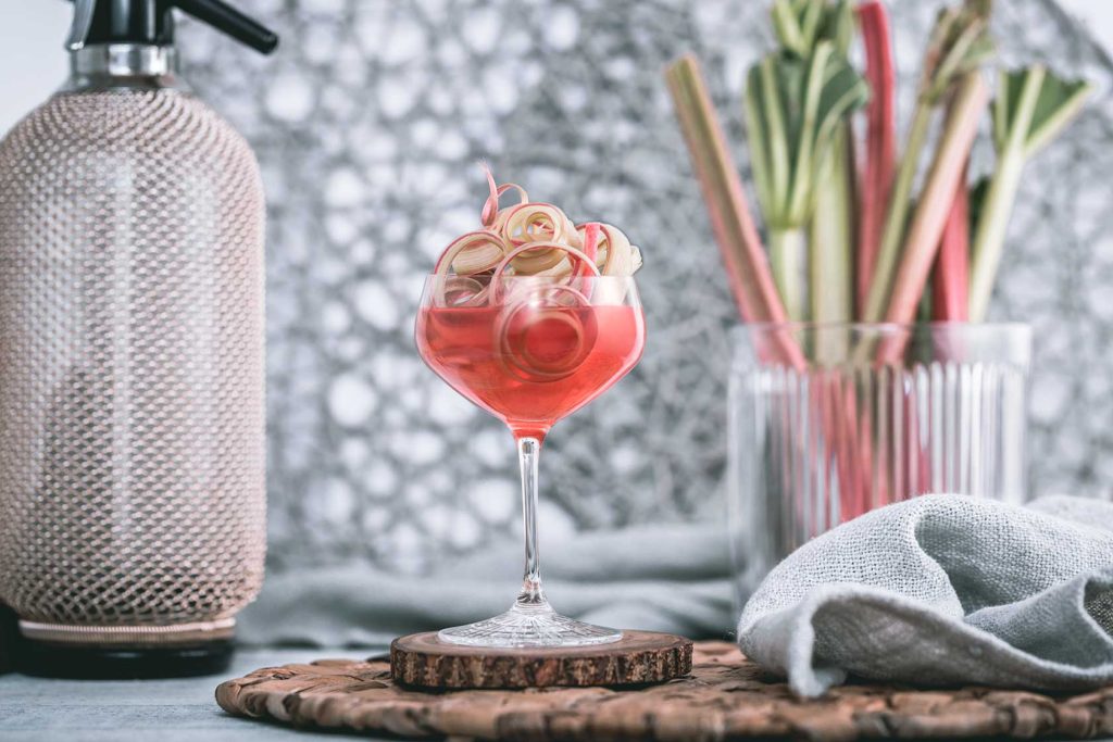 Cocktails with seasonal rhubarb