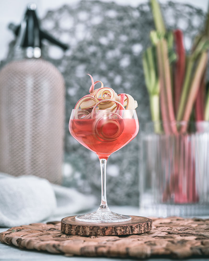 Cocktails with seasonal rhubarb