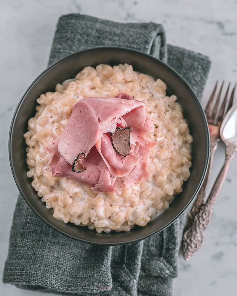 Truffled Ham Chiffonade & Coquillette Risotto