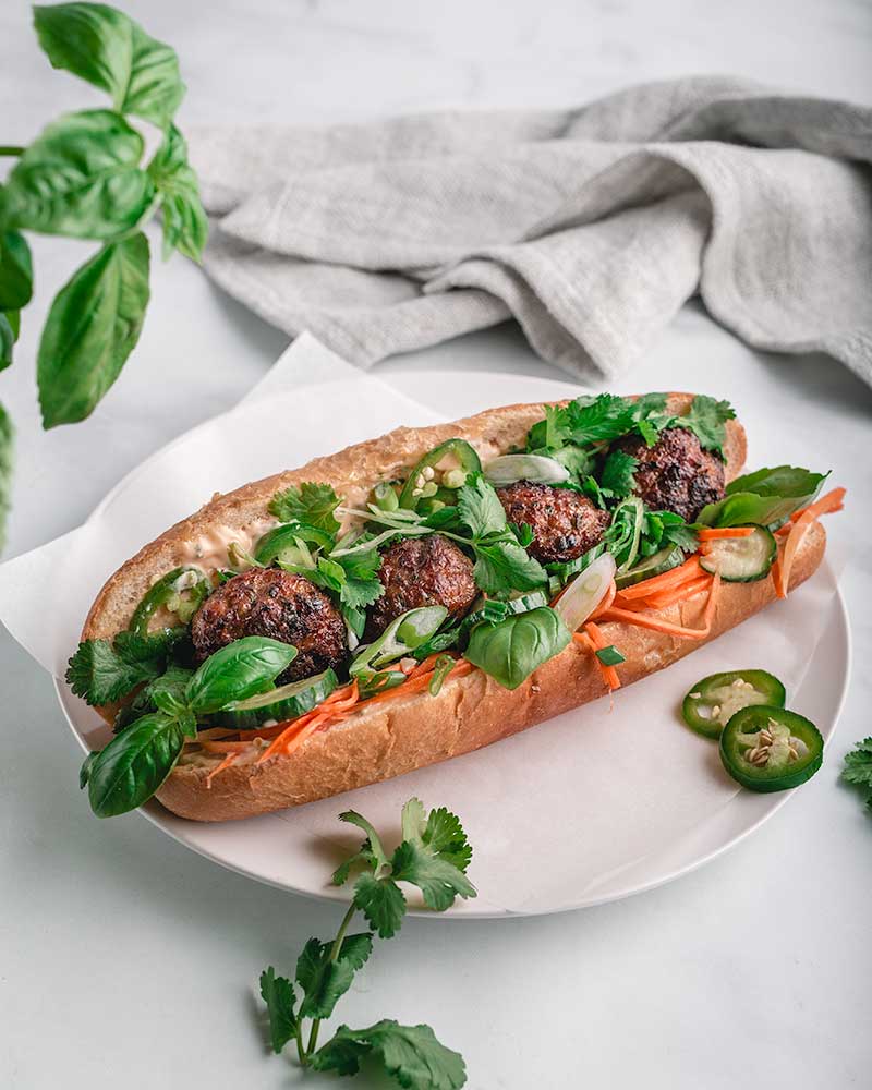 Pork meatballs Banh Mi